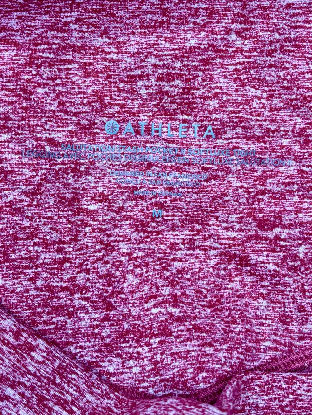 Athleta Salutation Stash Pocket High Rise Leggings Cranberry Red Heather S - Picture 5 of 5